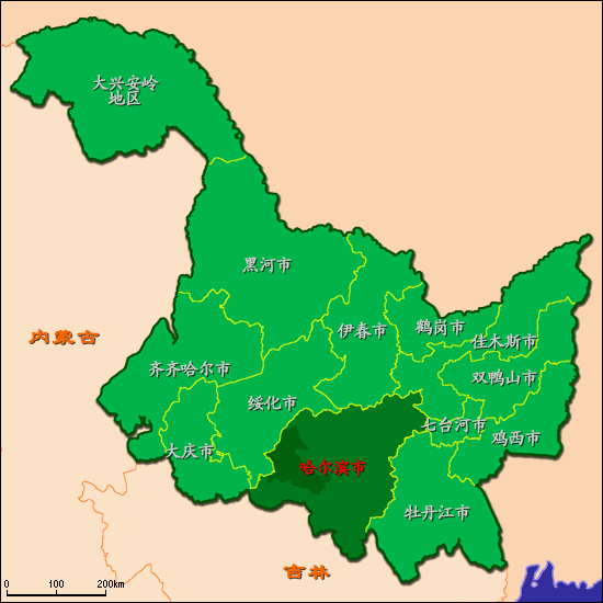 黒龍江地図