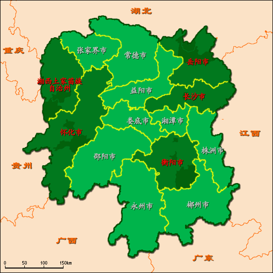 湖南地図